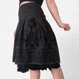 Apt. 9 Black Mini A-Line Skirt with Pleated Embellishments Women’s Size 14